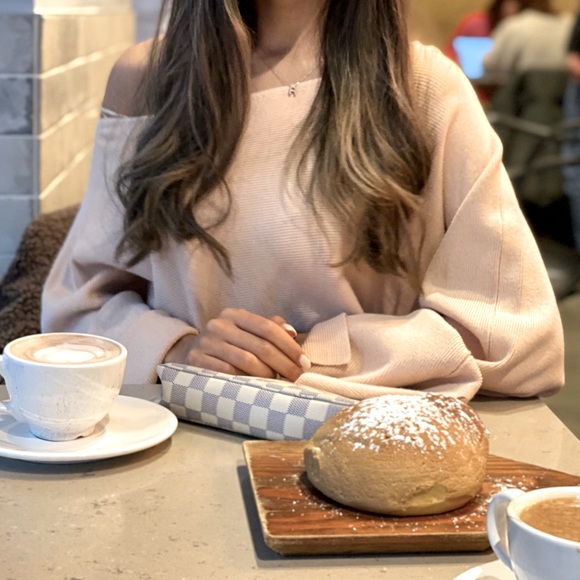 Zara pink off the shoulder sweater - Picture 1 of 2